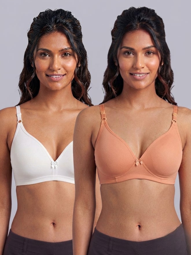 Eden Pack of 2 - Non-Padded Non Wired Cotton Blend T-Shirt Bra - Image 1