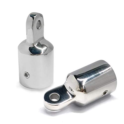 keehui Pair 316SS Heavy Duty7/8 ID Bimini Top Cap External Eye End Boat Fittings Marine Hardware, Fits 7/8" OD Round Tube - Image 1
