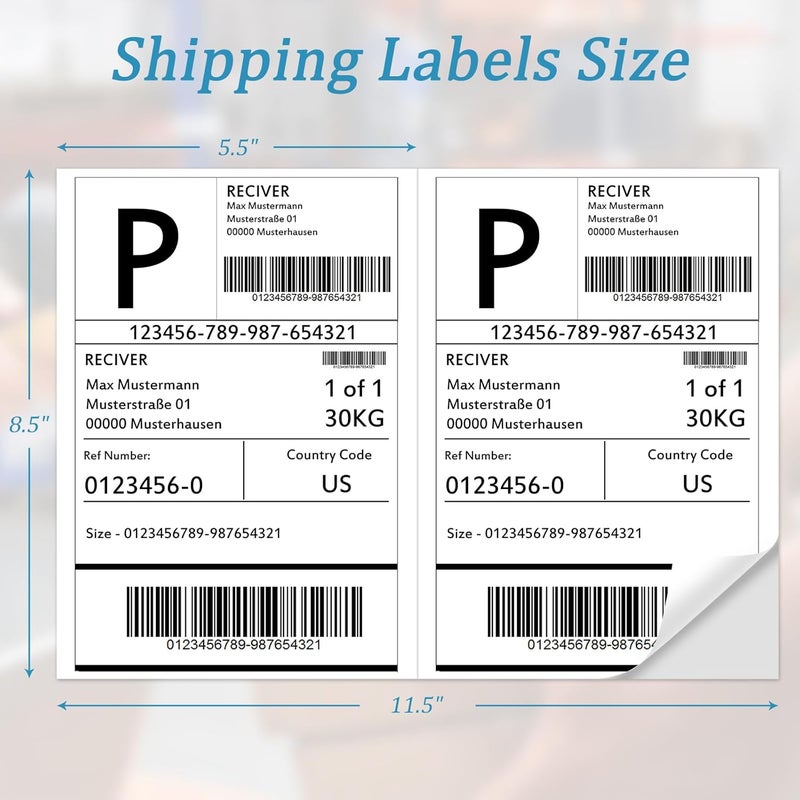 SJPACK 50 Half Sheet Self Adhesive Shipping Labels, 8.5" x 5.5" Address Labels for Laser & Inkjet Printers(50 labels-25 Sheet) - Image 3