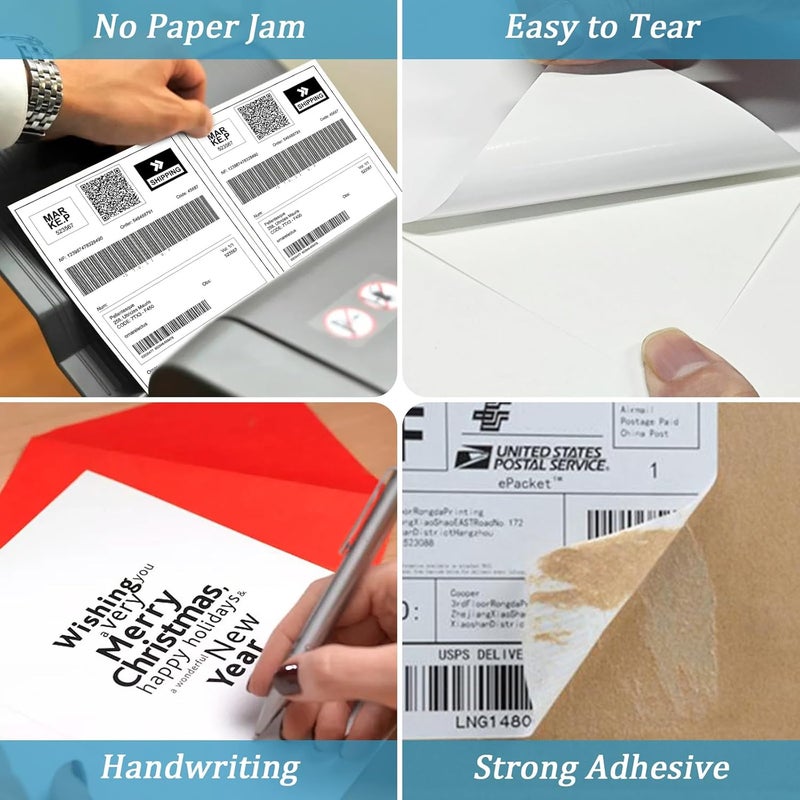 SJPACK 50 Half Sheet Self Adhesive Shipping Labels, 8.5" x 5.5" Address Labels for Laser & Inkjet Printers(50 labels-25 Sheet) - Image 4
