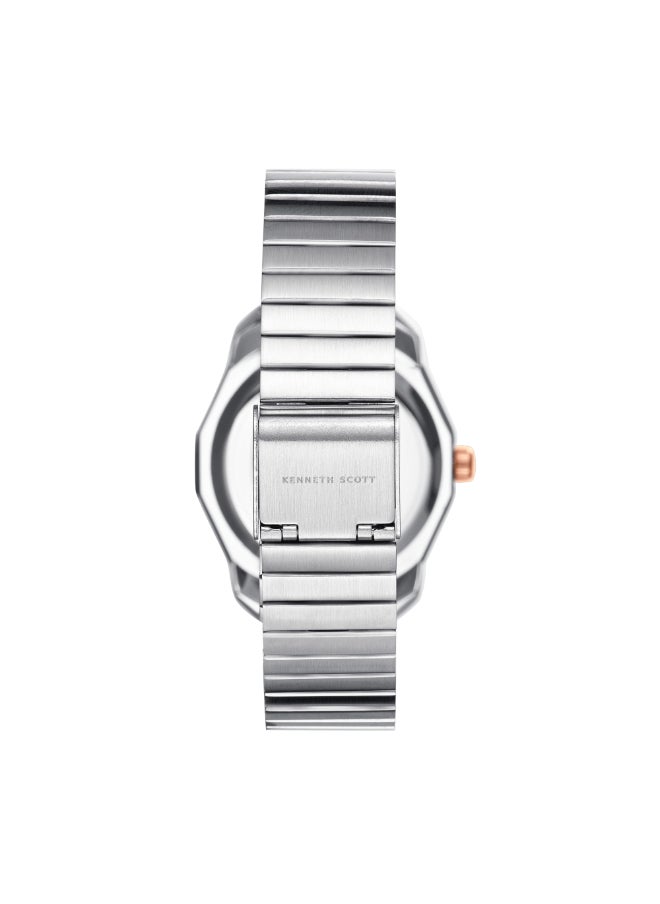 KENNETH SCOTT Kenneth Scott Women's Watch, Analog Display and Stainless Steel Strap - K24505-KBKP, Silver  - Image 3