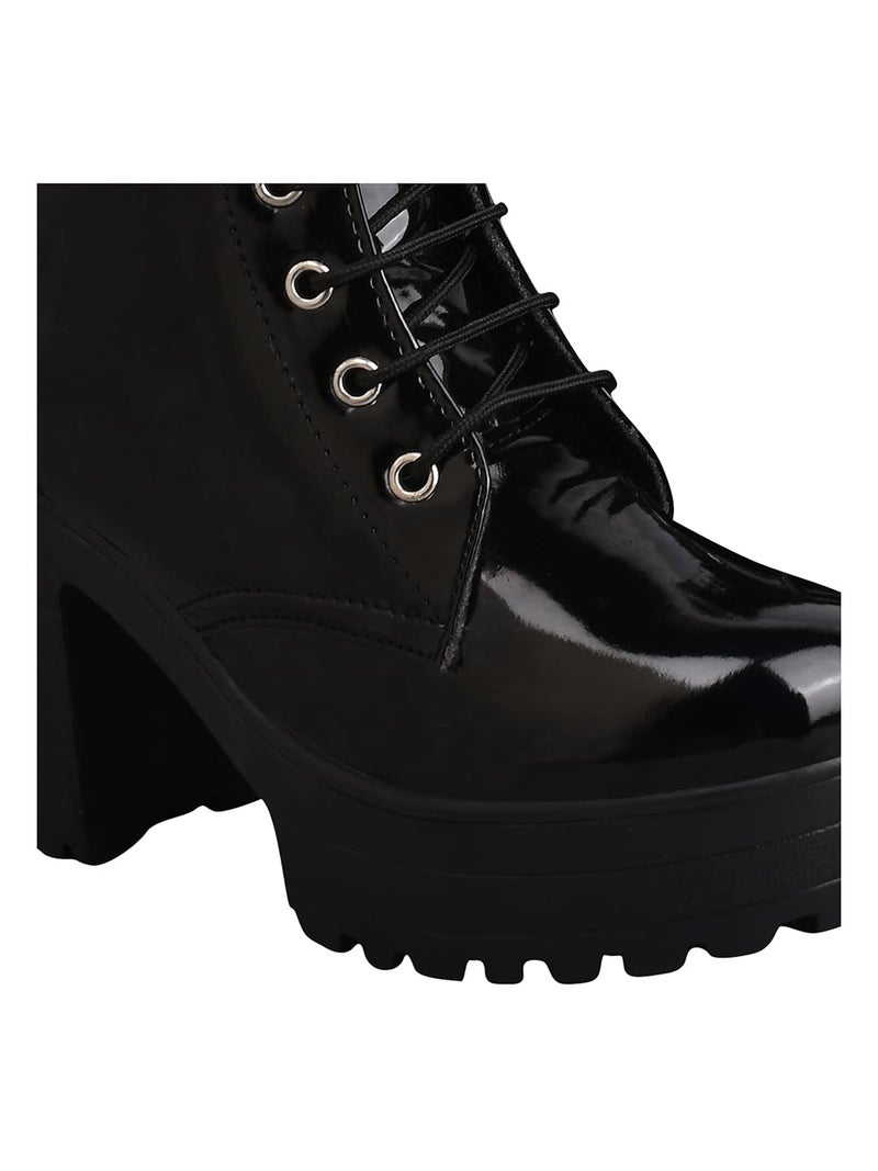 Shoetopia بوتات نسائية وفتيات من شوتوبيا بكعب كتلة مزخرف - Image 5