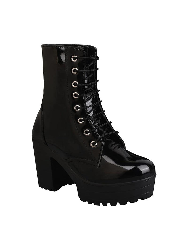 Shoetopia بوتات نسائية وفتيات من شوتوبيا بكعب كتلة مزخرف - Image 3