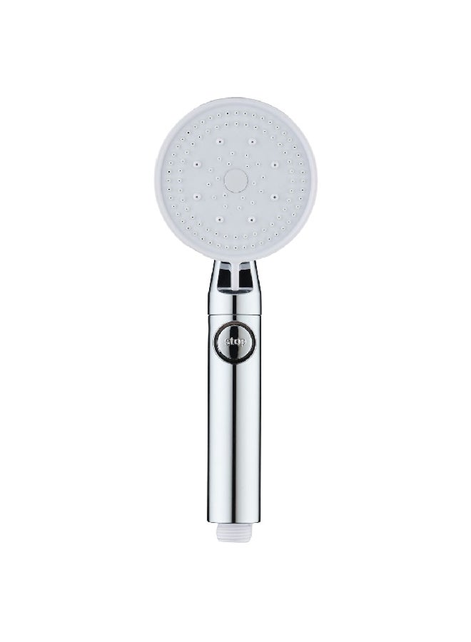 Round High Pressure Handheld Shower with Ergonomic Handle Silver 9 cm DF2662