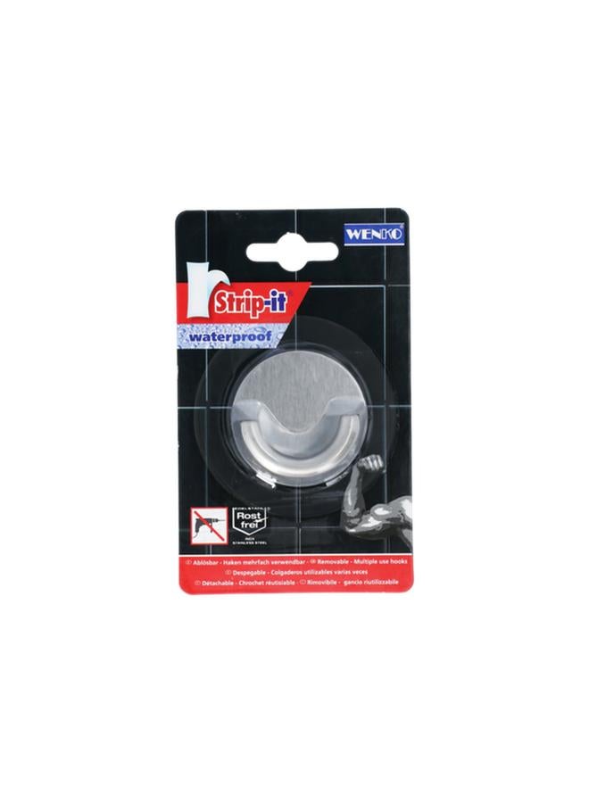 Wenko Strip-it Waterproof Stainless Steel Matt Finish Wall Hook Silver 4466191100  - Image 1