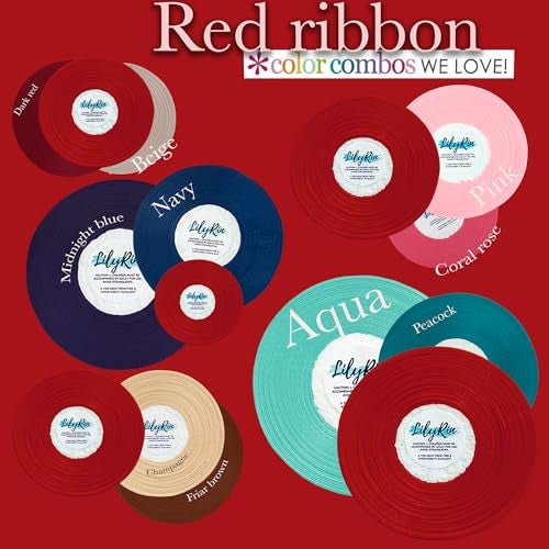 LilyRin Red Ribbon 1/4 Inches 36 Yards Satin Roll Perfect for Scrapbooking, Art, Wedding, Wreath, Packing Birthday, Wrapping Christmas Gifts or Other Projects - Image 5
