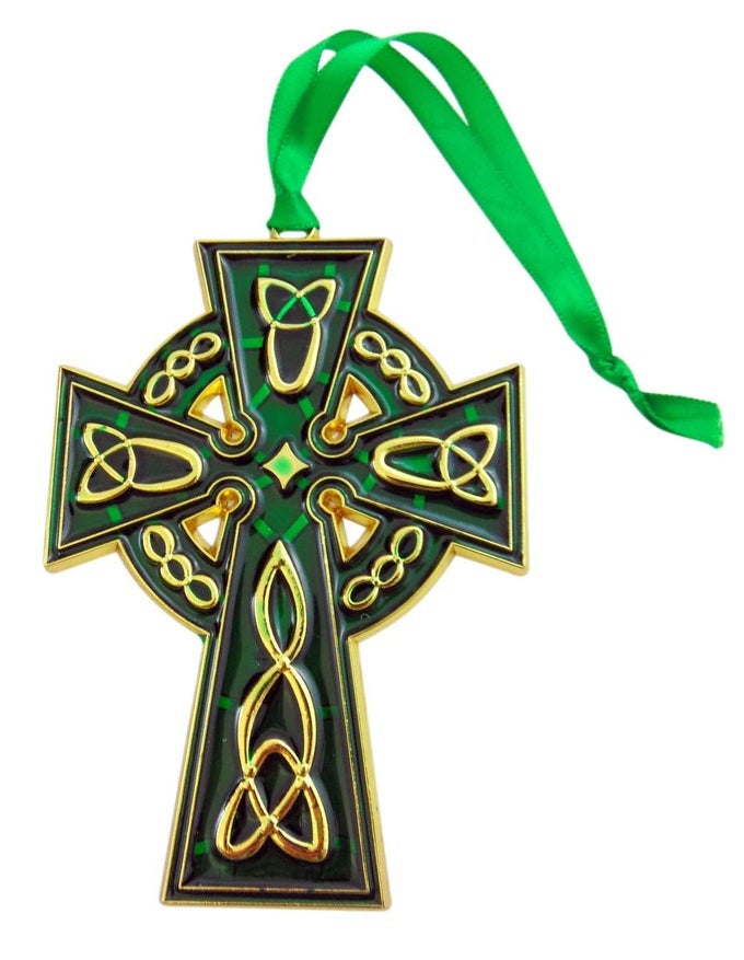 CELTIC CROSS IRISH CHRISTMAS ORNAMENT DECORATION 4 12 INCH