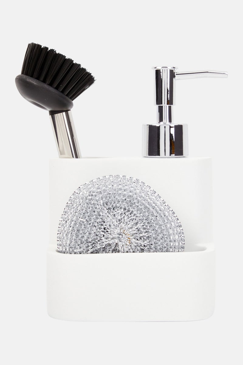 Muy Mucho 3 Pieces Bathroom Cleaning Set, White Combo  - Image 1
