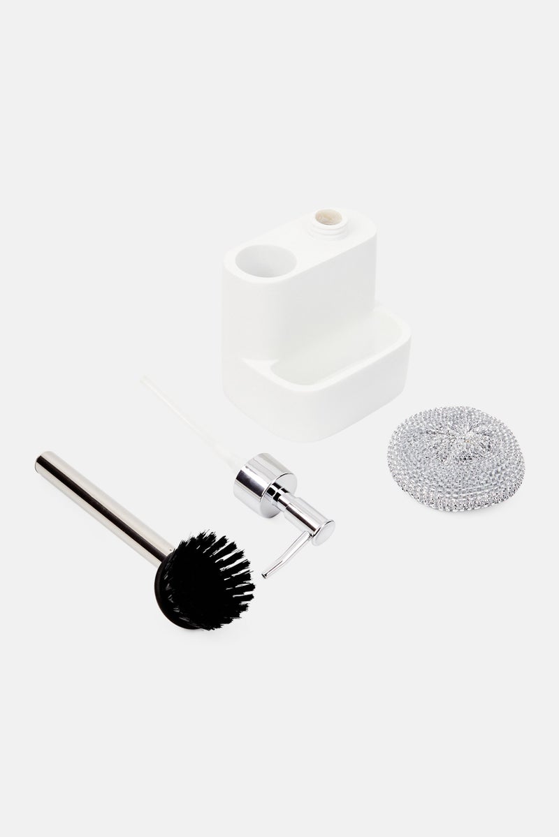 Muy Mucho 3 Pieces Bathroom Cleaning Set, White Combo  - Image 3