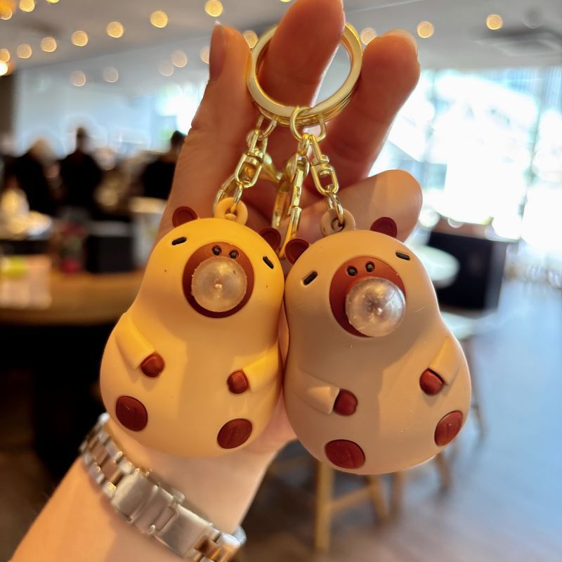 Cute Bubble-Blowing Capybara Keychain Stress Relief Toy Gift Car Keychain - Image 2