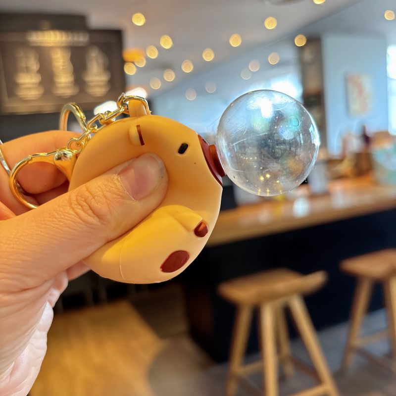 Cute Bubble-Blowing Capybara Keychain Stress Relief Toy Gift Car Keychain - Image 3
