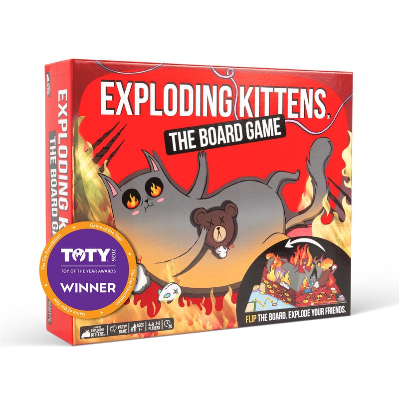 Exploding Kittens: The Board Game - The Action Packed Party Game to Celebrate 10th Birthday - 2-6 Players Aged 7+ - Great for Adults, Teens, Collectors, Kids - Image 1
