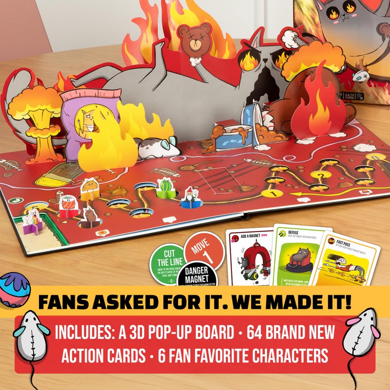 Exploding Kittens: The Board Game - The Action Packed Party Game to Celebrate 10th Birthday - 2-6 Players Aged 7+ - Great for Adults, Teens, Collectors, Kids - Image 2