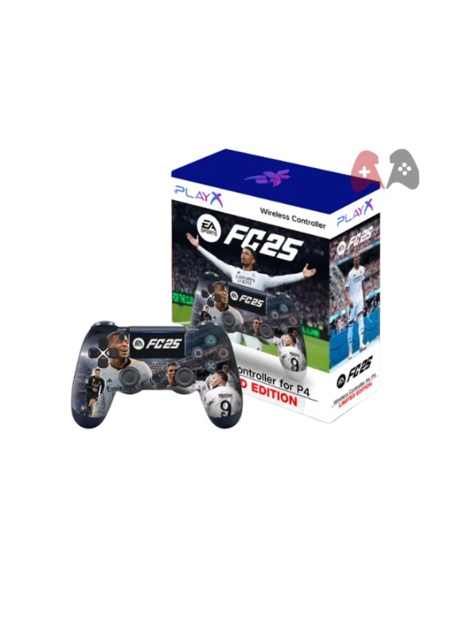 PlayX Wireless Controller for PS4/Pro/Slim – FC25 Edition with Dual Vibration & Motion Sensor