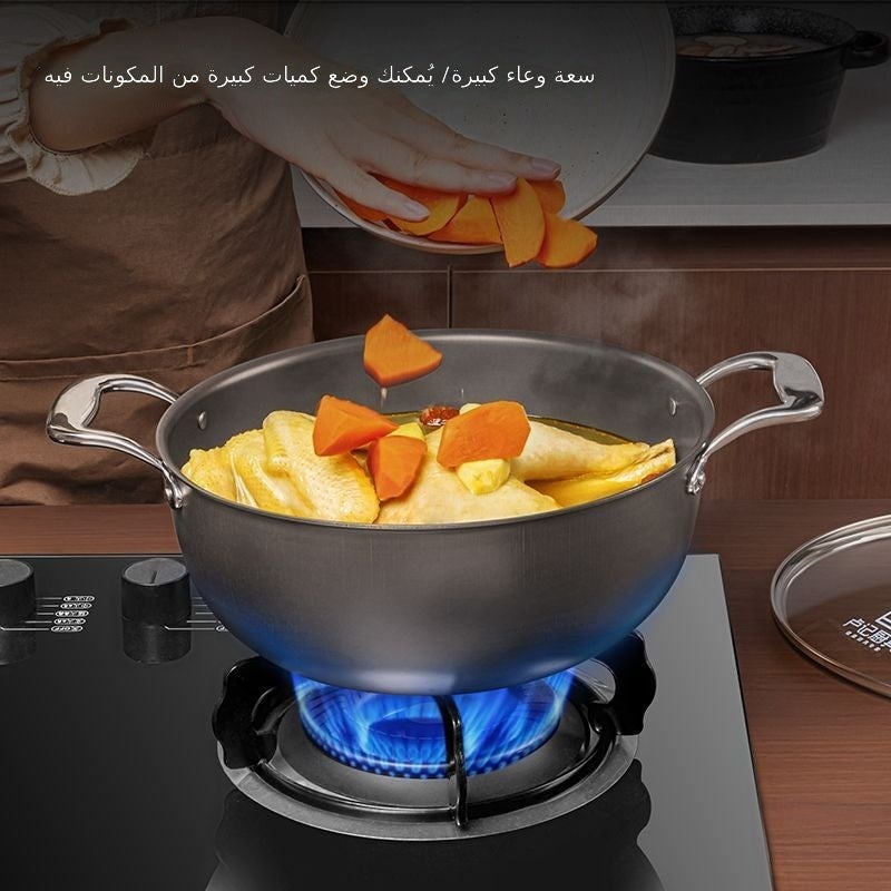 Luji Pure Titanium Forged Mirror Finish Stock Pot – 26cm/28cm, No Coating, Flat Bottom, for Gas  Stove - Image 5