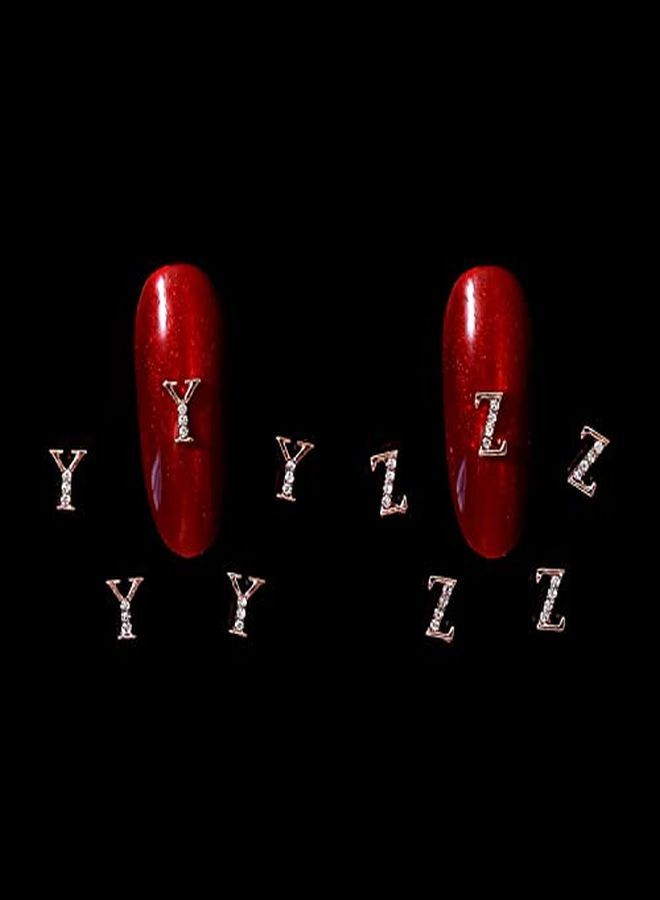 WOKOTO 52 قطعة سحرية أظافر ذهبية وردية للحروف لأظافر فن أظافر حروف ثلاثية الأبعاد لأظافر بريق سحرية ثلاثية الأبعاد لأظافر سحرية للأظافر الأكريليكية حروف - Image 4