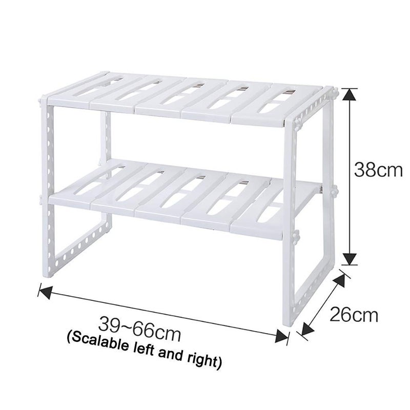 AIGOUWU Kitchen Storage Rack Kitchen Accessories 2 Layers Expandable Under Sink Organizer Rack, Home Multifunctional Storage Rack for Kitchen Bathroom Cabinet Shelves, Cooking Accessories Grey - Image 2