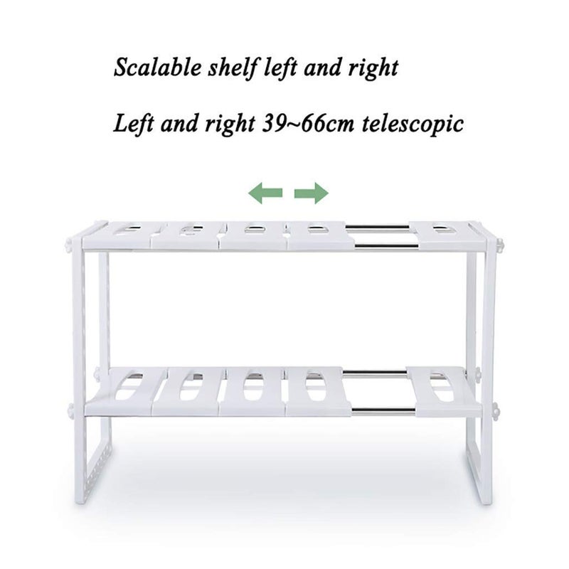 AIGOUWU Kitchen Storage Rack Kitchen Accessories 2 Layers Expandable Under Sink Organizer Rack, Home Multifunctional Storage Rack for Kitchen Bathroom Cabinet Shelves, Cooking Accessories Grey - Image 3