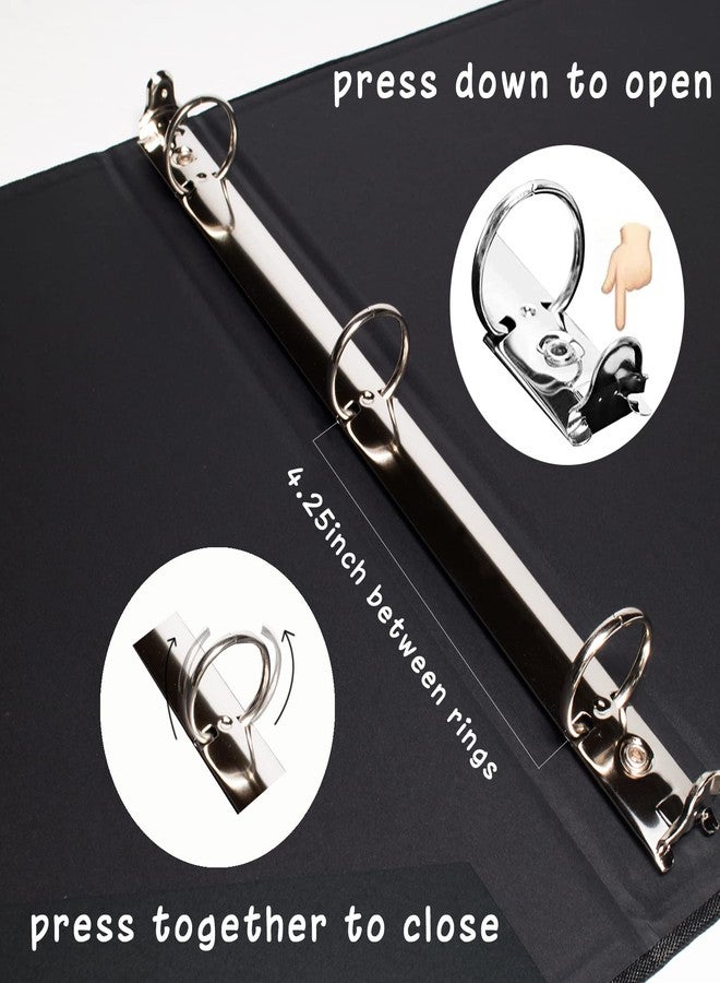 Cherrich 3 Ring Binder 1 Inch for 8.5" x 11" Paper, Planner Binder with Linen Hardcover and 2 Interior Pockets Paper for Organization of School, Business and Home - Image 3