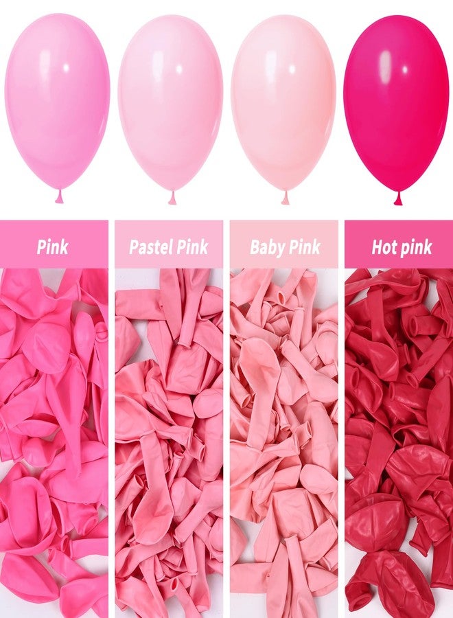 RUBFAC Pastel Pink Balloons Different Sizes 105pcs 5/10/12/18 Inch for Garland Arch, Macaron Pink Latex Balloons for Birthday, Wedding Baby Shower Gender Reveal Anniversary Pink Party Decorations - Image 4