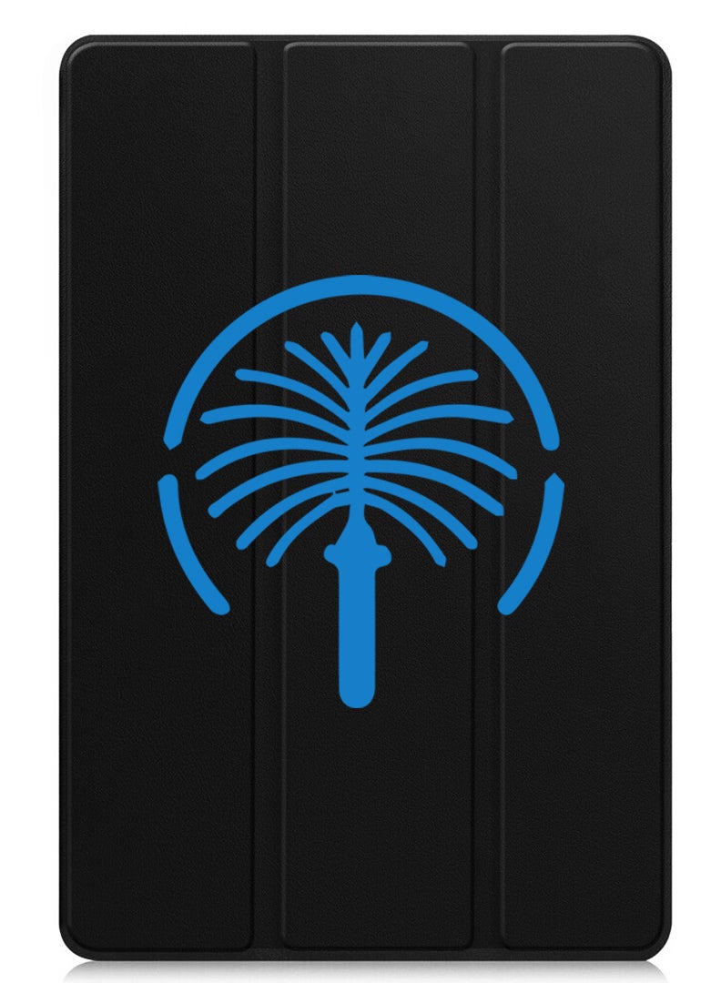 Theodor Protective Flip Case For Apple iPad mini 7th Generation (A17 Pro 2024 / Mini 6 2021 6th Generation) With Trifold Stand Auto Wake Sleep Shockproof Cover Palm Jumeriah Blue - Image 1