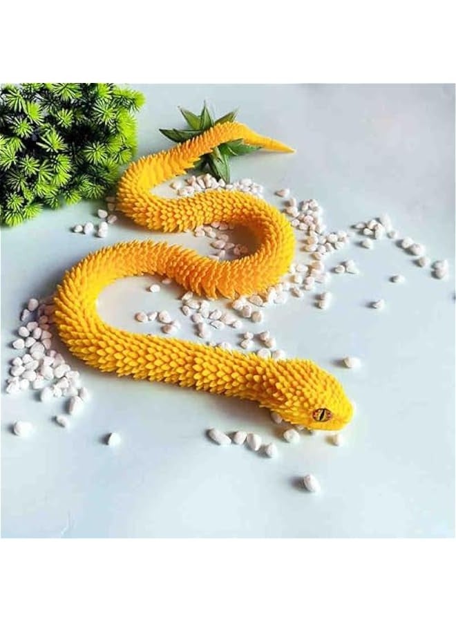 3D Printed Snake Toys, 3D Printed Viper, 3D Printed Articulated Flexible Fidget Toy, 3D Printed Animals Exquisite Cute Pet Toy Adults Fidget Toys, Home Office Executive Desk Decor (Green Blue) - Image 5