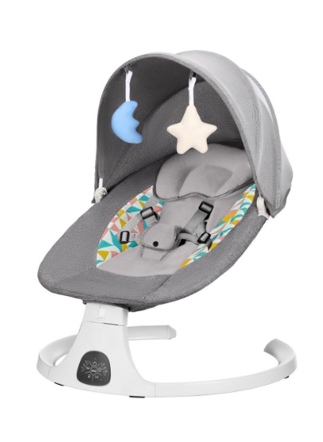 Bolivia's - Electric Baby Rocker with Bluetooth & Remote Control - 0-36 Months Baby Swing  , 5 Sway Speeds 3 Seat Positions, Safe Portable Bouncer Chair with  Bluetooth Touch Screen for Newborn to Toddler, 10 Preset Lullabies 5-Point Carabiner (Grey) - Image 1