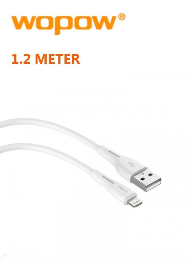 Wopow - Wopow TP01 Lightning Data Cable 1.2 Meter Length For Apple iPhone and iPad - White - Image 1