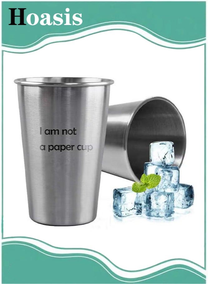 ح واحة كوب معدني من الفولاذ المقاوم للصدأ، كوب قهوة صغير للمشروبات الباردة 350 مل - Image 1