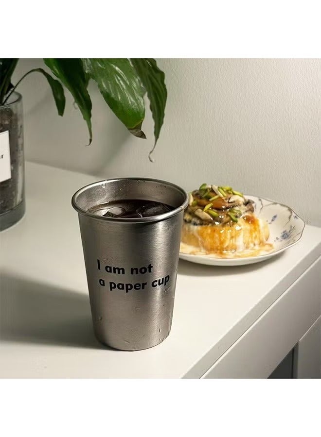 ح واحة كوب معدني من الفولاذ المقاوم للصدأ، كوب قهوة صغير للمشروبات الباردة 350 مل - Image 5