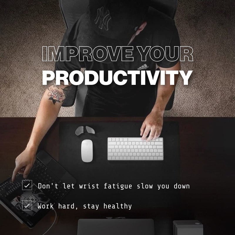 DELTAHUB Carpio 2.0 - Right-Handed Truly Ergonomic Wrist Rest for Mouse, Carpal Tunnel Support, Pain Relief, Anti-Fatigue, Easy Glide, Sleek, Office Computer, Laptop, Gaming - Large, White - Image 4