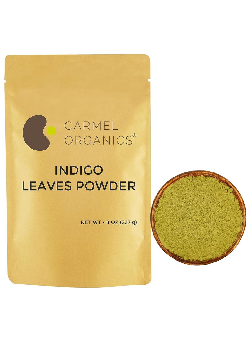 CARMEL ORGANICS CARMEL ORGANICS Indigo Leaves Powder 8 Ounce For Your Hair Colour Pure and Natural Indigo Powder  No Added Colors or Preservatives  Indigofera tinctoria 