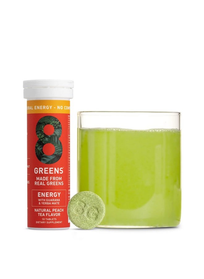 8Greens - Immunity And Mega Energy Fizzy Tablets Packed With 8 Powerful Super Greens (Peach 3 Tubes/30 Tablets)… - Image 1