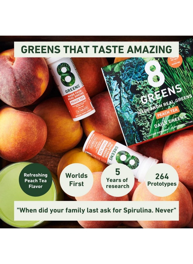 8Greens - Immunity And Mega Energy Fizzy Tablets Packed With 8 Powerful Super Greens (Peach 3 Tubes/30 Tablets)… - Image 1