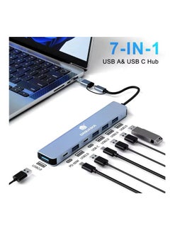 ماركة غير محددة 7 في 1 نوع C HUB USB  3.0 USB 2.0 TF/SD 5 Port متعدد الفاصل OTG لينوفو هواوي Xiaomi سبائك الألومنيوم USB 3.0 Hub للكمبيوتر الشخصي  - Image 3