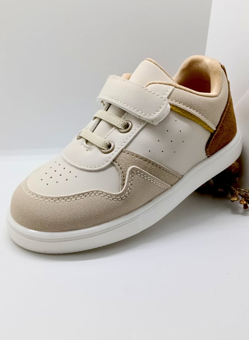 Flat Sneaker Shoes Casual For Kids - Beige  - Image 1