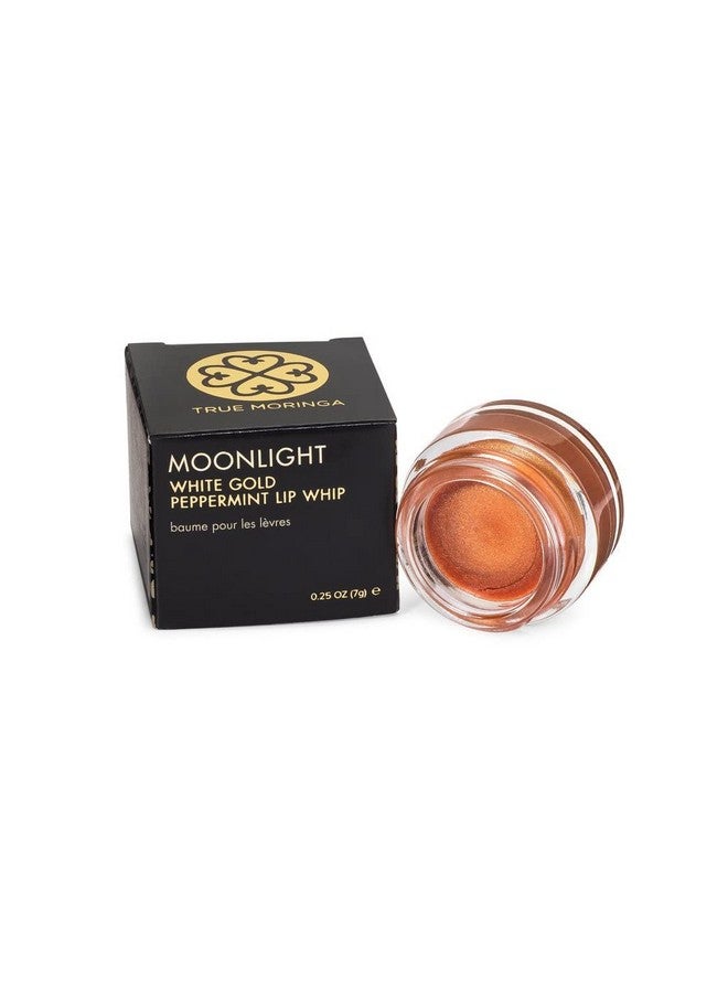 true moringa Tinted Lip Balm Moonlight White Gold Peppermint Lip Whip Luxury Organic Lip Gloss Tinted Moisturizer Natural Vegan Lip Tint Shimmer 0.25 Ounce - Image 1