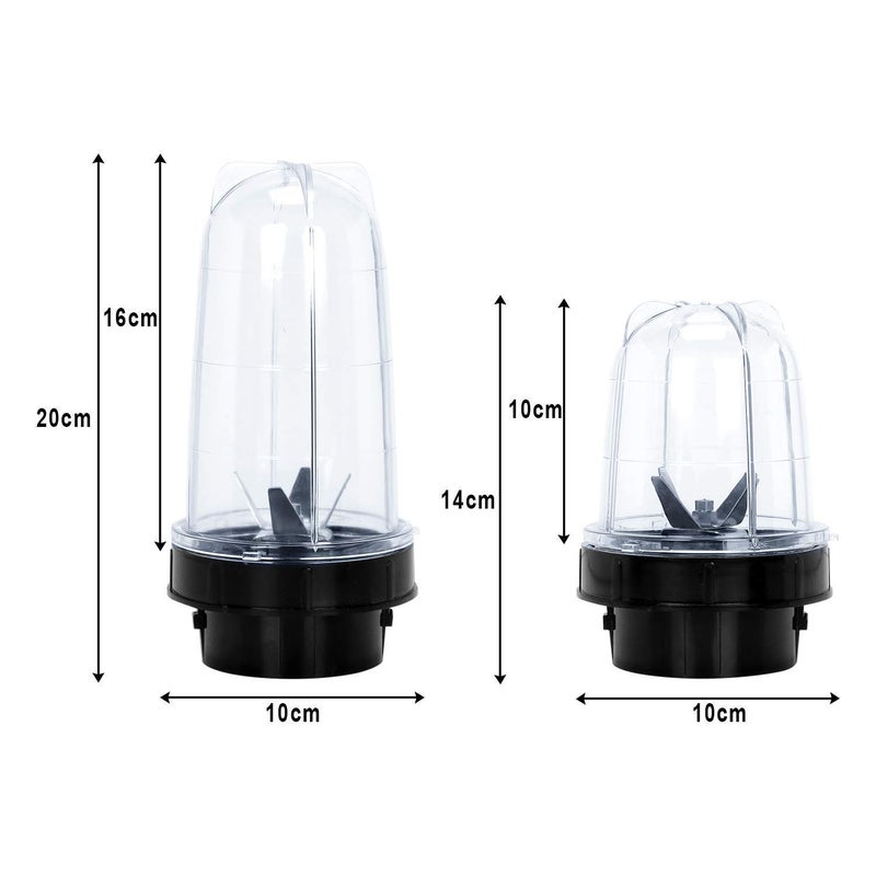 MasterClass Sanyo MasterClass Sanyo Super Power EP21 Bullet Jar for Mixer Grinder Set of 2 530 ML 350 ML ABS Plastic Black  - Image 3