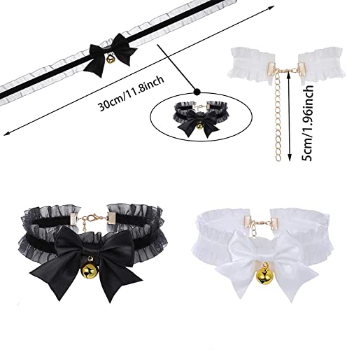 Faylay Cosplay Women Plush Furry Cat Ears Headwear Accessory for Party (4-HMFLHHDJ&Necklace) - Image 2