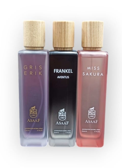 PACKAGE ASAAF ( MISS SAKURA +FRANKEL AVENTUS+ GRIS ERIK ) 3 PCS * 200 ML