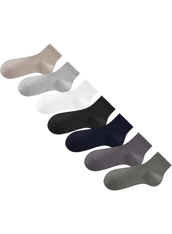 ChicAbode 7 Pairs Men's Socks,short Socks, Summer Multi-color Socks, Thin,women's Socks, Colored Cotton Socks, Casual Socks, Sports Socks,7-8 Pairs,Sock Sizes 9-13 - Image 1