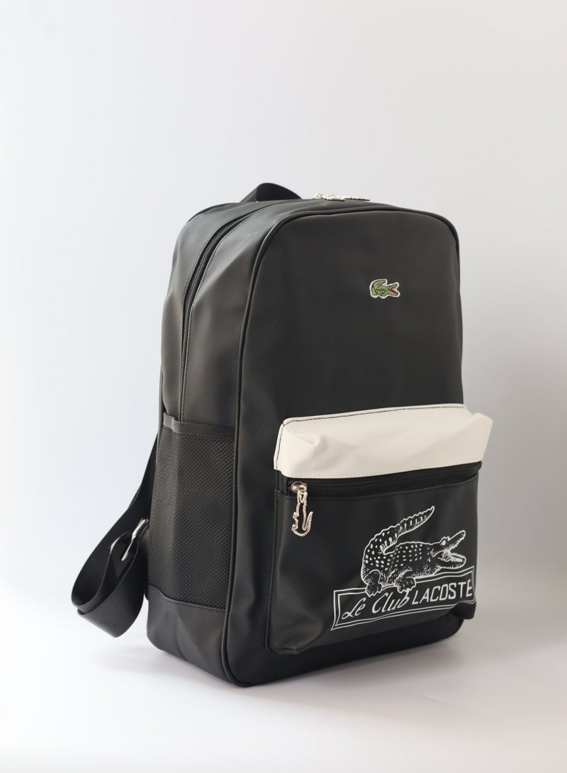 LACOSTE Lacoste Black and white color block backpack  - Image 1