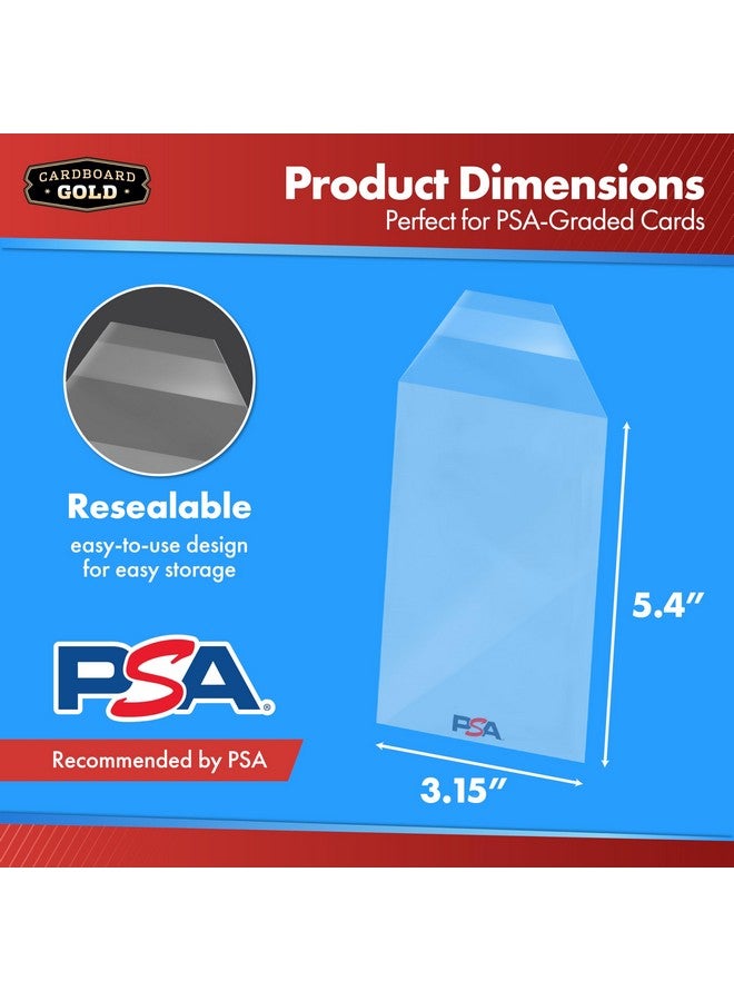 Cardboard Gold Cardboard Gold PSA Graded Card Sleeves - 50 Count with PSA Logo, Resealable Slabs Sleeve - Precise Fit Slab Protector for Grading Baseball Football Gaming Trading Sports Cards  - Image 2