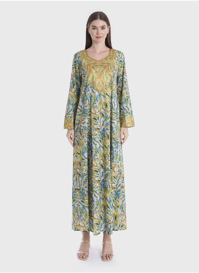 KASHKHA Abstract Digital Print Mukhawar Jalabiya