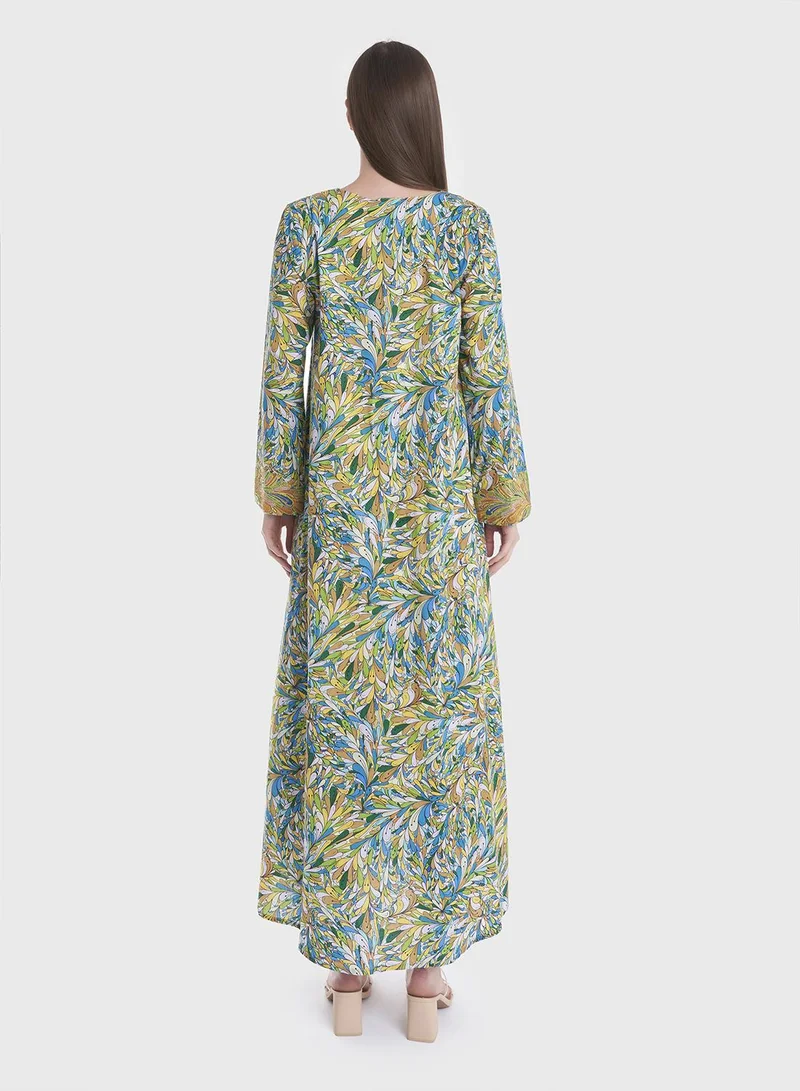 KASHKHA Abstract Digital Print Mukhawar Jalabiya