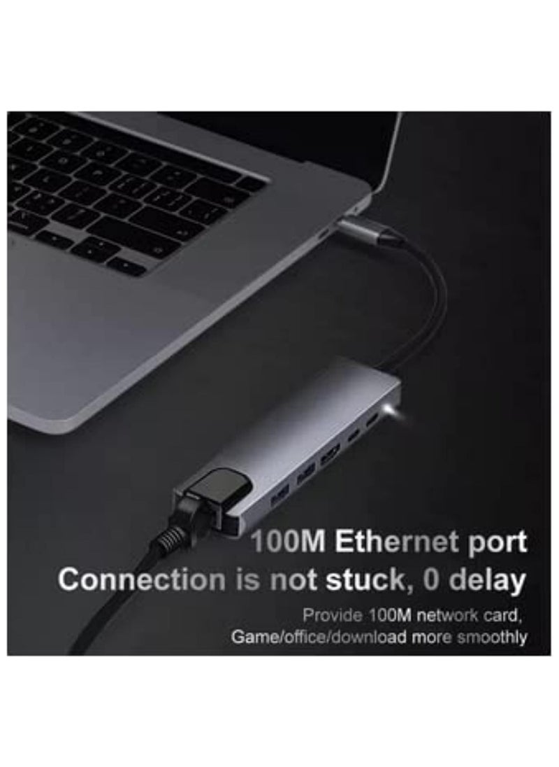 Bavin BAVIN 6 in 1 87W Type-C with Dual USB 3.0 Plus HDMI RJ45 Hub Adapter for Ethernet for MacBook Computer Laptop Mobile  - Image 2