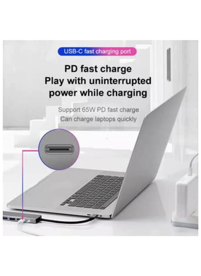 Bavin BAVIN 6 in 1 87W Type-C with Dual USB 3.0 Plus HDMI RJ45 Hub Adapter for Ethernet for MacBook Computer Laptop Mobile  - Image 5
