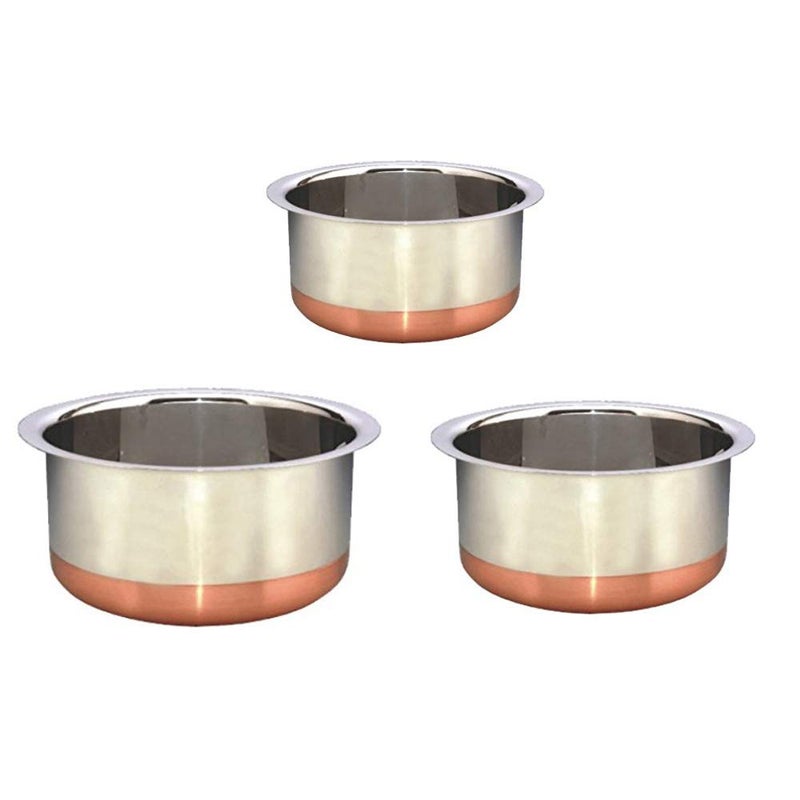 Liolis Stainless Steel Copper Bottom Tope Set of 4 Pcs All Capacity 7000ml - Image 2