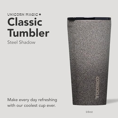 Corkcicle Classic Tumbler Keeps Drinks Cold for 9 Hours Hot for 3 TripleInsulated Stainless Steel Holiday Tumbler Gift 16 oz Steel Shadow - Image 3