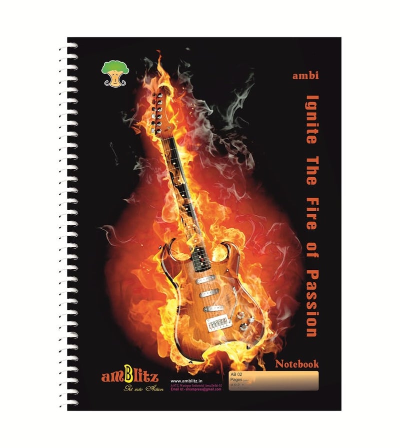 amblitz دفتر ملاحظات غير مخطط | 300 صفحة | حجم A4 | 21 × 29.7 سم | ورق سميك 70 جرام | دفتر طويل غير مخطط | اقتباسات تحفيزية على غلاف جذاب - Image 1